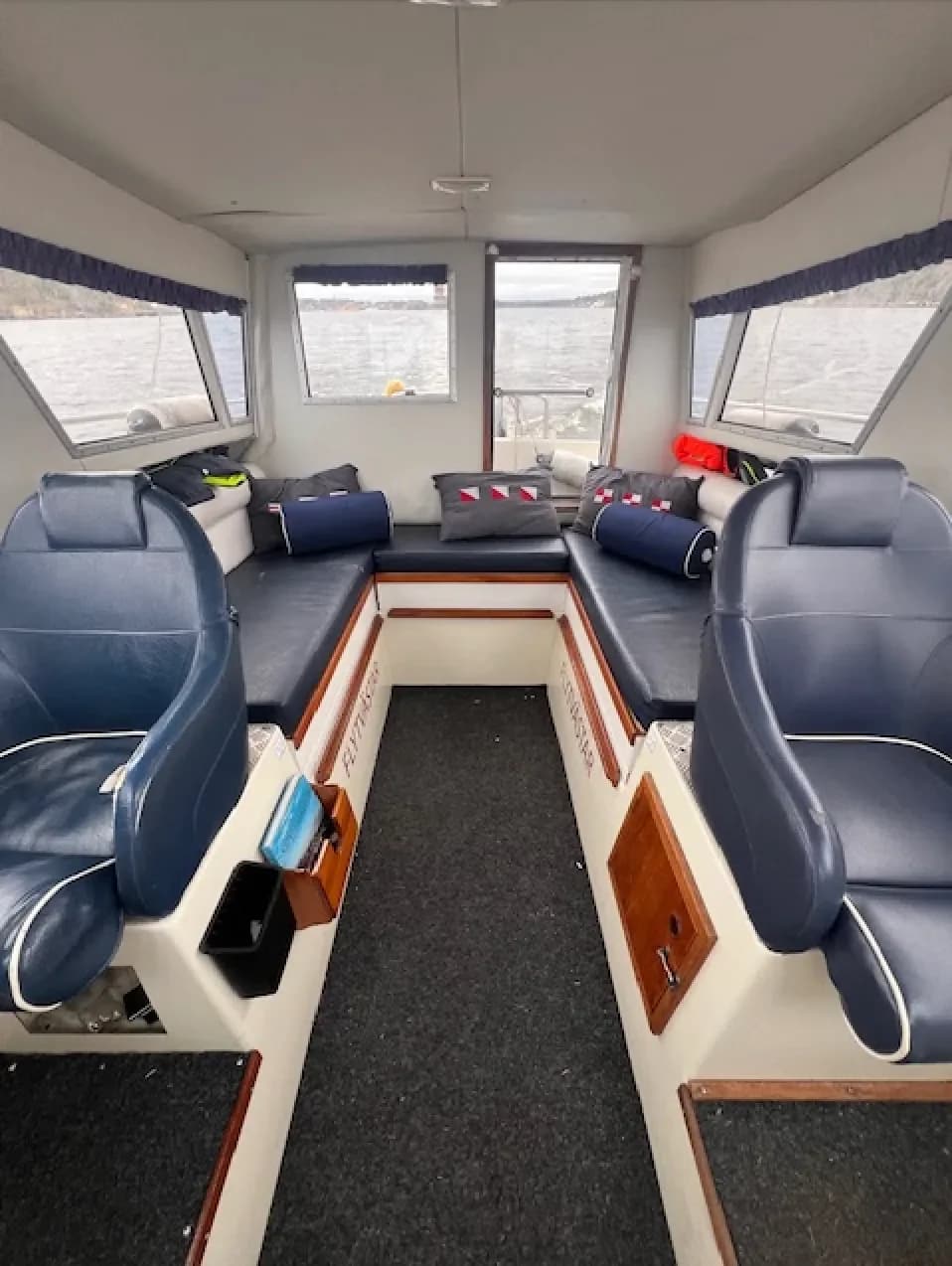 Comfortable seating on board TaxSea's water taxi